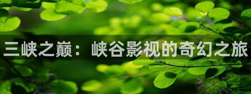 伦理神马秋霞：三峡之巅：峡谷影视的奇幻之旅